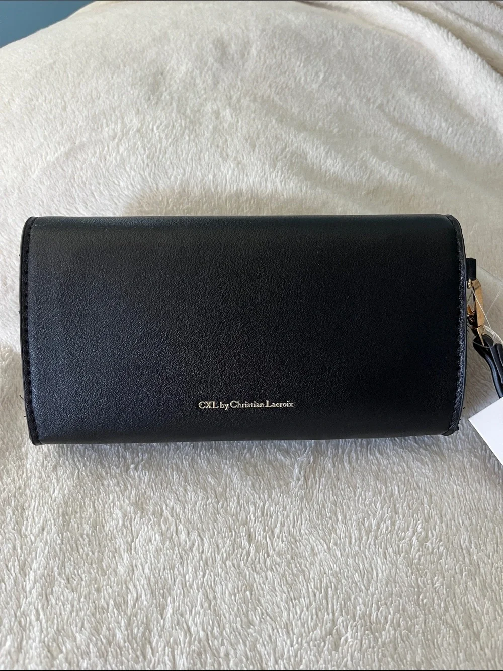 Christian Lacroix Black Wristlet Phone Case with Embossed Logo